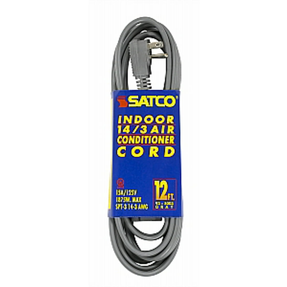 Satco 14/3 Ga Spt3 Gray Air Conditioner Appliance Cord 12 Ft 143 Spt