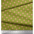 thumbnail image 2 of Soimoi Green Cotton Duck Fabric Polka Dots Print Fabric by the Yard 56 Inch Wide, 2 of 3