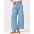 thumbnail image 2 of Pantalones Palazzo ANRABESS para mujer, pierna ancha, cintura alta, azul cielo, 2 of 6
