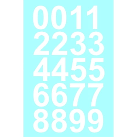 1" Inch Premium Mailbox Number Vinyl Decal Sticker Sheet (White) | Waterproof and Fade-Resistant | Easy to Install Adhesive Vinyl Digits | Home, Apartment, Condo or Business by CustomDecal US