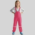 thumbnail image 4 of Gelikeya Kids Girls Boys Rain Pants Waterproof Bib Overalls Toddler Mud Proof Rain Wear Windproof Suspender Trousers Hot Pink 2-3 Years, 4 of 4