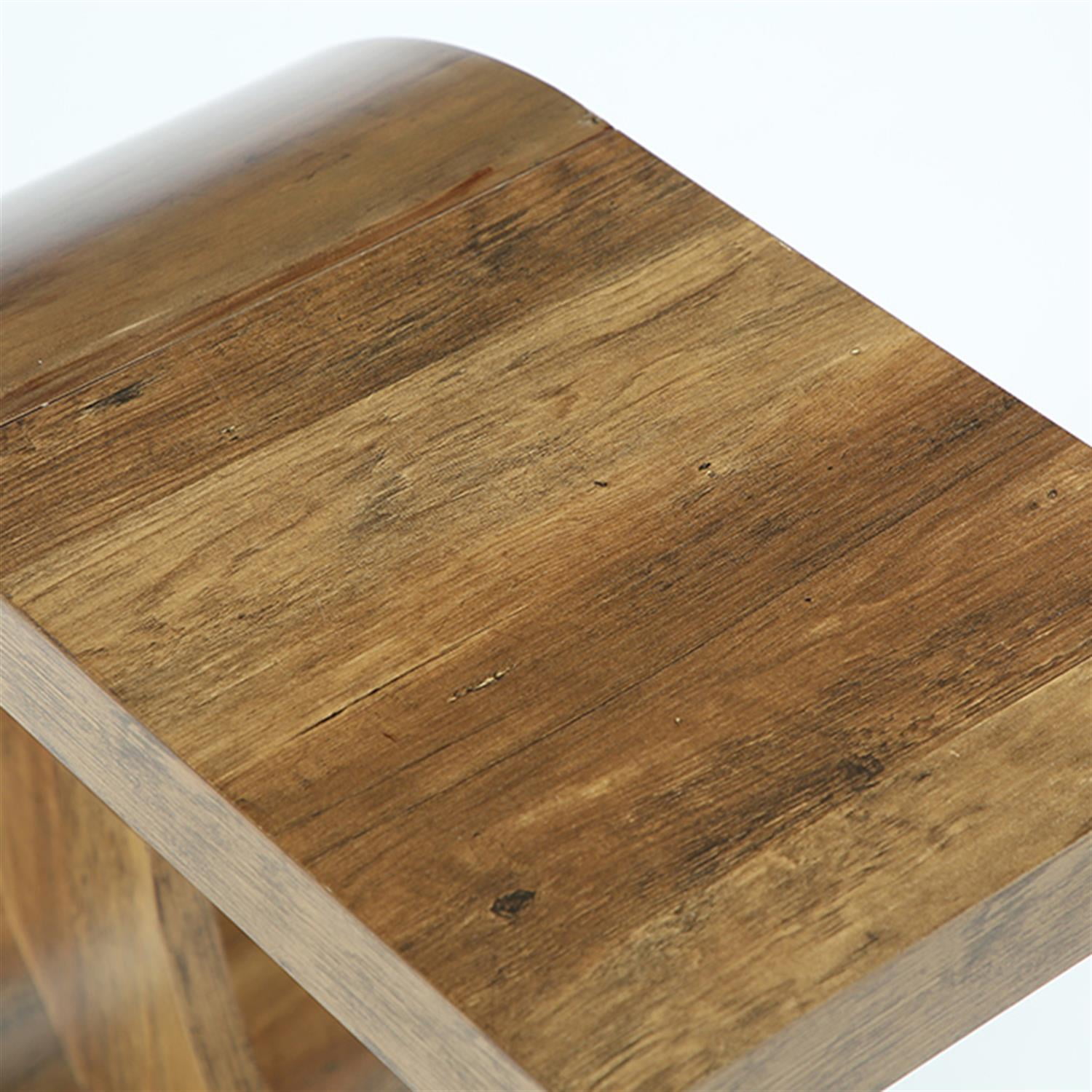 Demi Bonn 25" Coffee Table, C-Shaped Modern Accent Table Hallway Table for Home Living Room, Office, Brown