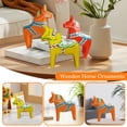 thumbnail image 3 of Dala Horse Statue, Hand-Carved Wooden Horse Figurine for Home Decor, Traditional Folk Art Ornament for Shelf, Desk, Living Room, Gift Idea, 3 of 10