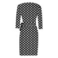 thumbnail image 3 of Summer Saving Wycnly Sundresses for Women 3/4 Sleeve V-Neck Polka Dot Midi Dresses Tie Waist Evening Party Prom Wrap Formal Summer Dress Black m Clearance Clothes, 3 of 4