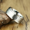 thumbnail image 4 of Supernatural Pentagram Pentacle Spinner Ring, Cross Star of David Yin Yang OM Triquetra Multi-religious Symbols Amulet Finger Ring, Sacred Protection Jewelry for Men Women, #8, Silver, 4 of 6