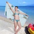 thumbnail image 7 of SKYSONIC Beach Towel with Travel Bag, Tropical Island Oversized Sand Free Camping Towel Quick Dry Pool Bath Sport Towels, 31"x71", 7 of 7