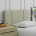 thumbnail image 3 of Sammas 20" Tall Panel Upholstered Headboard, Vertical Tufting, Twin Size, Beige, 3 of 8
