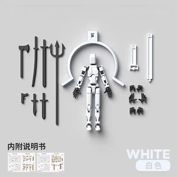 Figura de Acción Articulada T13, Robot Articulado de 13 Articulaciones para Animación Stop Motion - Kit de Modelo de Ensamblaje DIY con Armas, Manos Intercambiables, Soporte para Figuras, Decoración