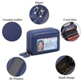 thumbnail image 4 of Small Genuine Leather Wallet For Women, Rfid Blocking Credit Card Holder(Navy Blue), 4 of 6