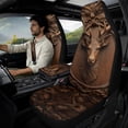 thumbnail image 2 of Xixirimido Hunting Deer Brown Print Car Seat Protection Set 5 Pieces Breathable PU Leather Front Seat Covers with Seat Belt and Console Covers Universal Fits Most Cars, 2 of 8