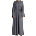thumbnail image 2 of NSLGXD Women Muslim Abaya Dresses Eid Prayer Jilbab Dubai Women Maxi Kaftan Islamic Salah Dress Soft Long Sleeve Crewneck Muslim Women Clothes, 2 of 6