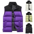 thumbnail image 4 of WREESH Fashion Vest Men'S Color Blocked Fleece Warm Pocket Sports Sleeveless Casual Jacket Purple, 4 of 4