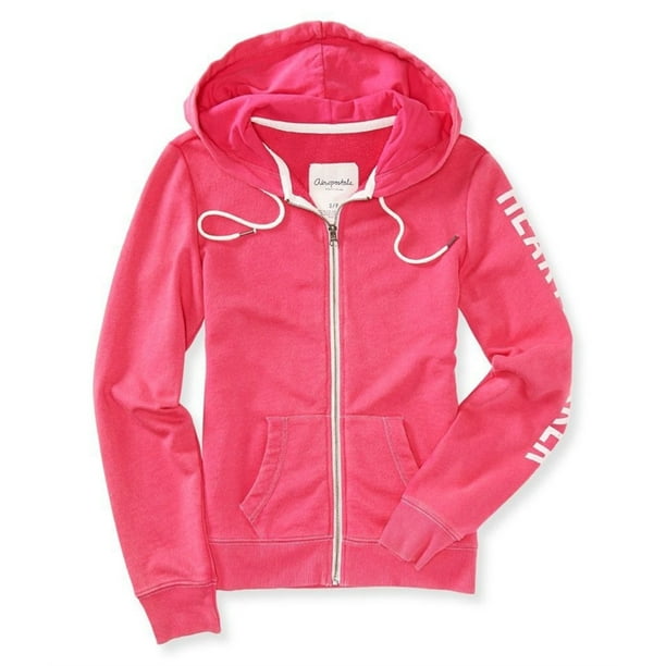Sudadera con capucha Aeropostale Heartbreaker FZ para mujer rosa mediano