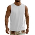 thumbnail image 5 of Men's Summer Tank Tops Workout Gym Sleeveless Shirts Moisture Wicking Breathable Casual Muscle Shirt Big and Tall Size M-5XL White, 5 of 9
