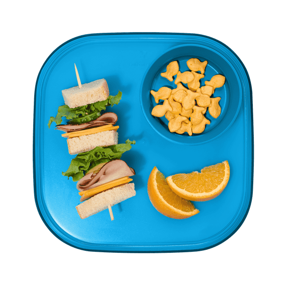 madesmart Dinner Plate, Durable BPA-Free Plastic, Lightweight & Reusable for Everyday Dining, Translucent Ocean