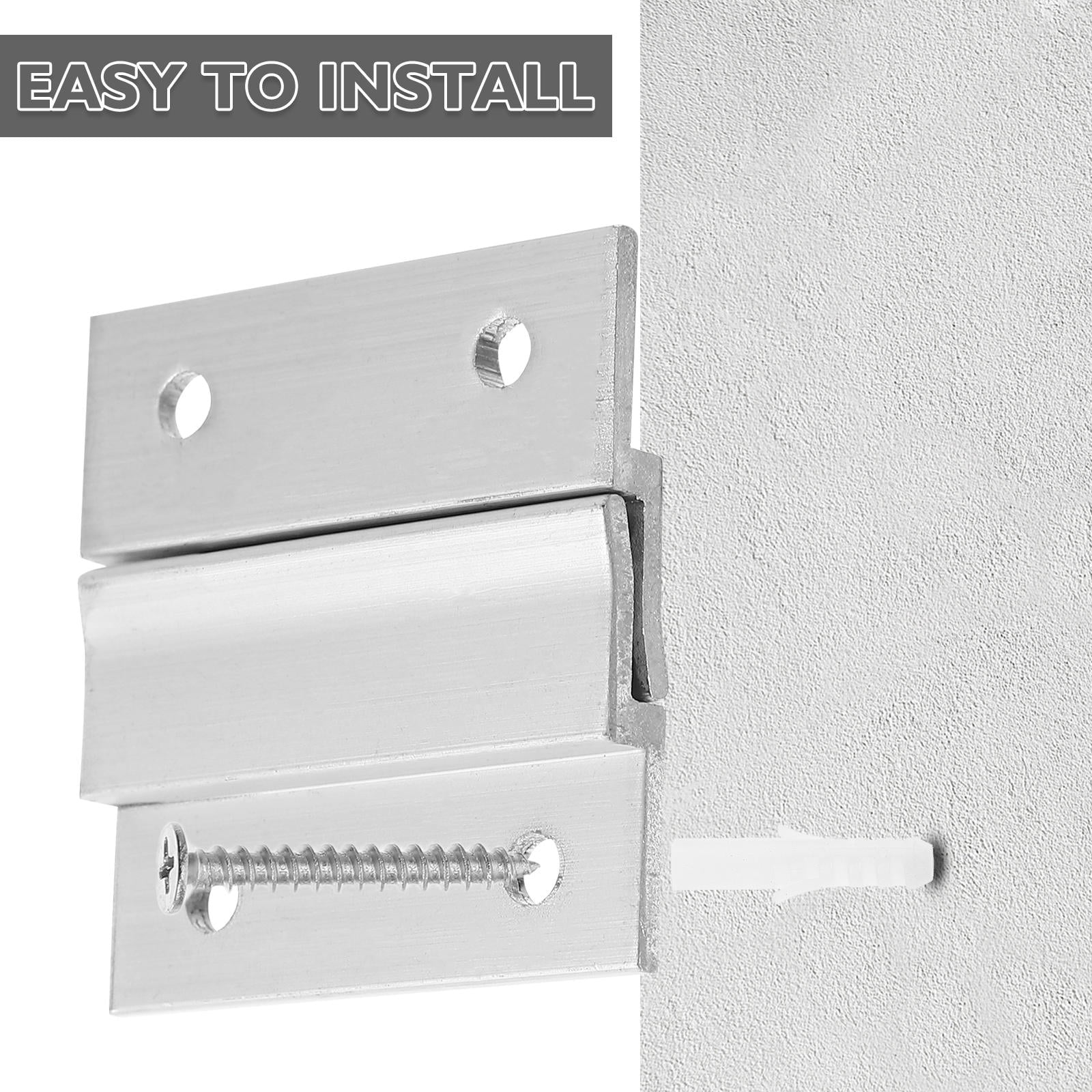 OUNONA 2-Pack Heavy Duty Aluminum French Cleat Picture Hanger Kit with Lightweight Z Brackets for Secure Wall Mounting