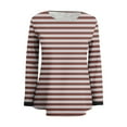 thumbnail image 3 of GigrtiJin Women's Striped Printed Blouse Fall Round Neck Long Sleeve Casual Loose T-Shirt Comfy Basic Pullover Tops, 3 of 4