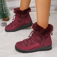 thumbnail image 4 of Fuwddey Ankle Boots for Women Short Winter Snow Boot with Warm Fleece Lined Solid Color Round Toe Side Zipper Mid-Calf Thick Bottom Flat Boots, 4 of 9