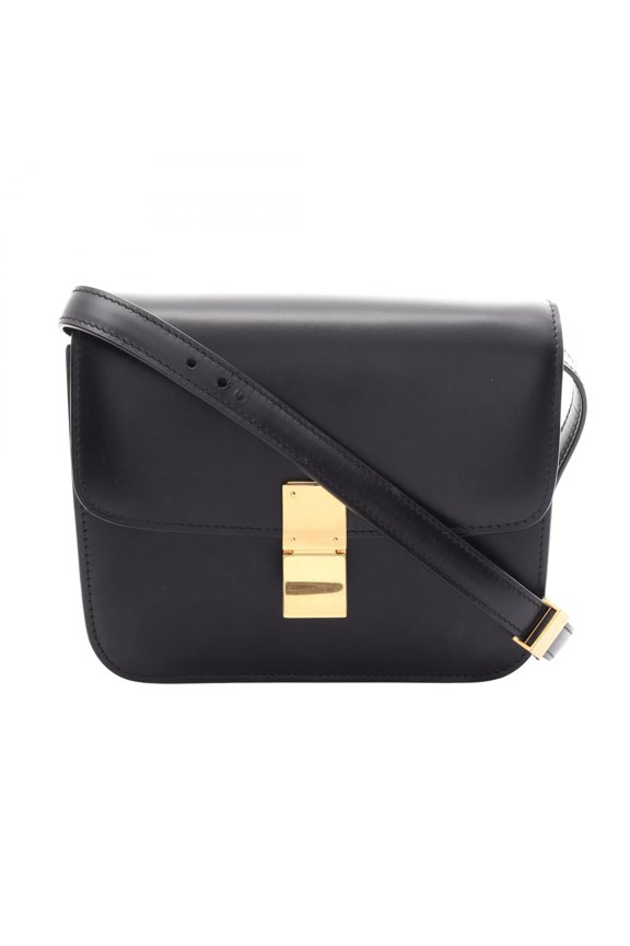Pre-Owned Celine Classic Teen Box Shoulder Bag Handbag Leather Women's Black 192523