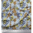 thumbnail image 1 of Soimoi Brown polyester Crepe Fabric Leopard & Wild Animal Skin Print Sewing Fabric BTY 52 Inch Wide, 1 of 3