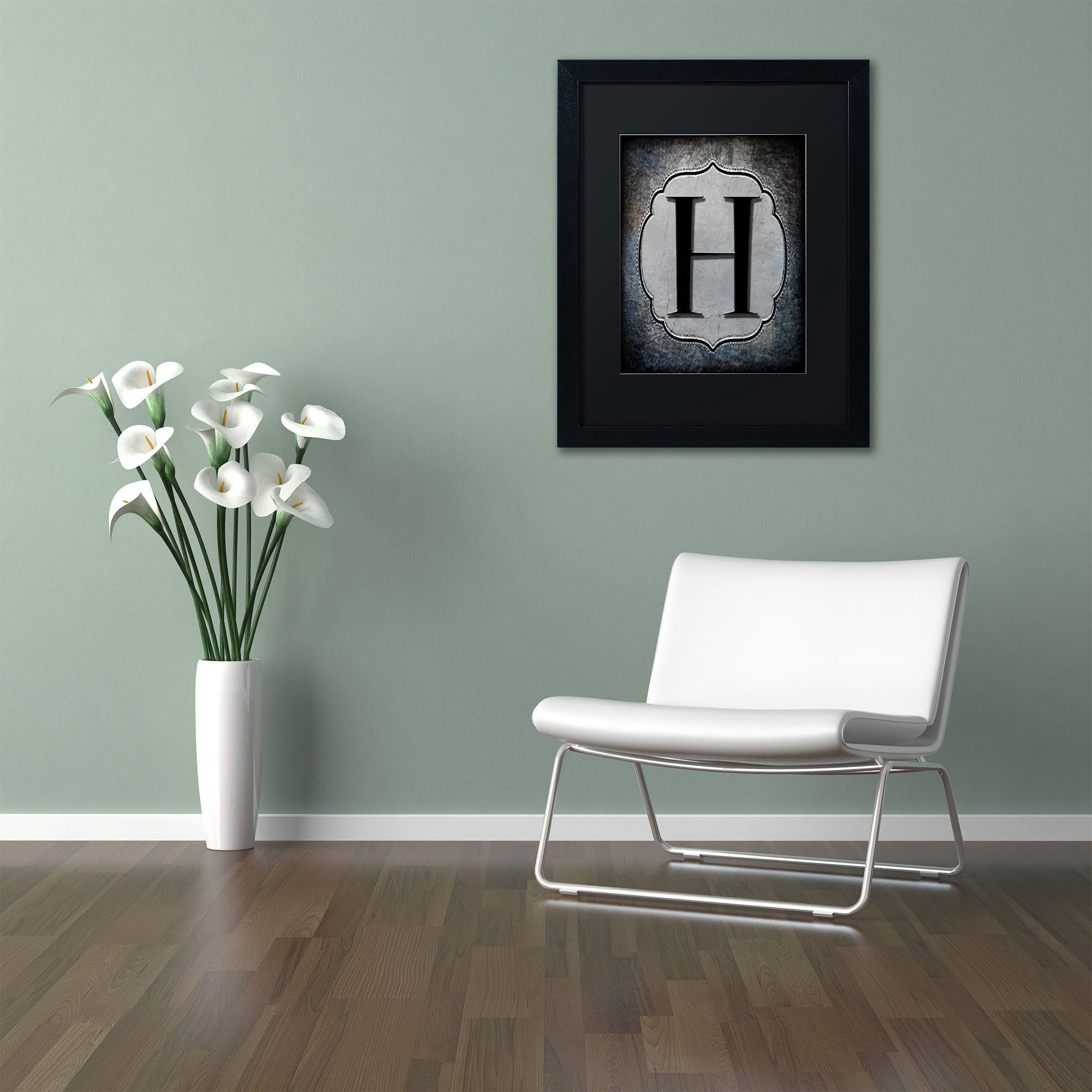 LightBoxJournal 'Letter H' Black Matted Framed Art