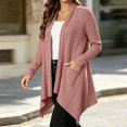 thumbnail image 6 of Frostluinai Womens Cardigan Sweaters Open Front Ribbed Knit Long Jackets Solid Lightweight Fall Handkerchief Hem Comfy Cardigans with Pocket S-2XL, 6 of 8