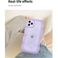 thumbnail image 5 of for iPhone 11 Pro - Curly Wave Edge Design, Transparent Bling Glitter Star Shiny Case, Cute Pink Clear Full Protection Soft TPU Shockproof Phone Cover for Women and Girls (Purple), 5 of 12