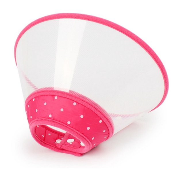 2 piezas rosa (S) cono de gato collar de cono de perro collar de recuperación de lunares suaves después de la cirugía para gatos gatitos cachorros perros pequeños mascotas, suministros para mascotas cubierta protectora JM JM