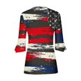 thumbnail image 4 of Fiudx Liquidación de Ofertas Flash Camiseta Estampada a La Moda para Mujer, Blusa con Mangas 3/4, Camisetas Informales con Cuello En V, 4 of 5