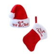 thumbnail image 3 of Calcetín navideño con gorro de Papá , calcetín decorativo colgante, adornos navideños colgantes para festivales de invierno, , fiestas, 3 of 9