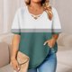 thumbnail image 1 of Xuyuer Women's Casual V-Neck Short Sleeve Loose Blouse, Retro Floral Print, 1 of 6