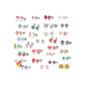 thumbnail image 1 of Aretes 30 Pares Frutas Animales Lindos Colores Acero Set, 1 of 2