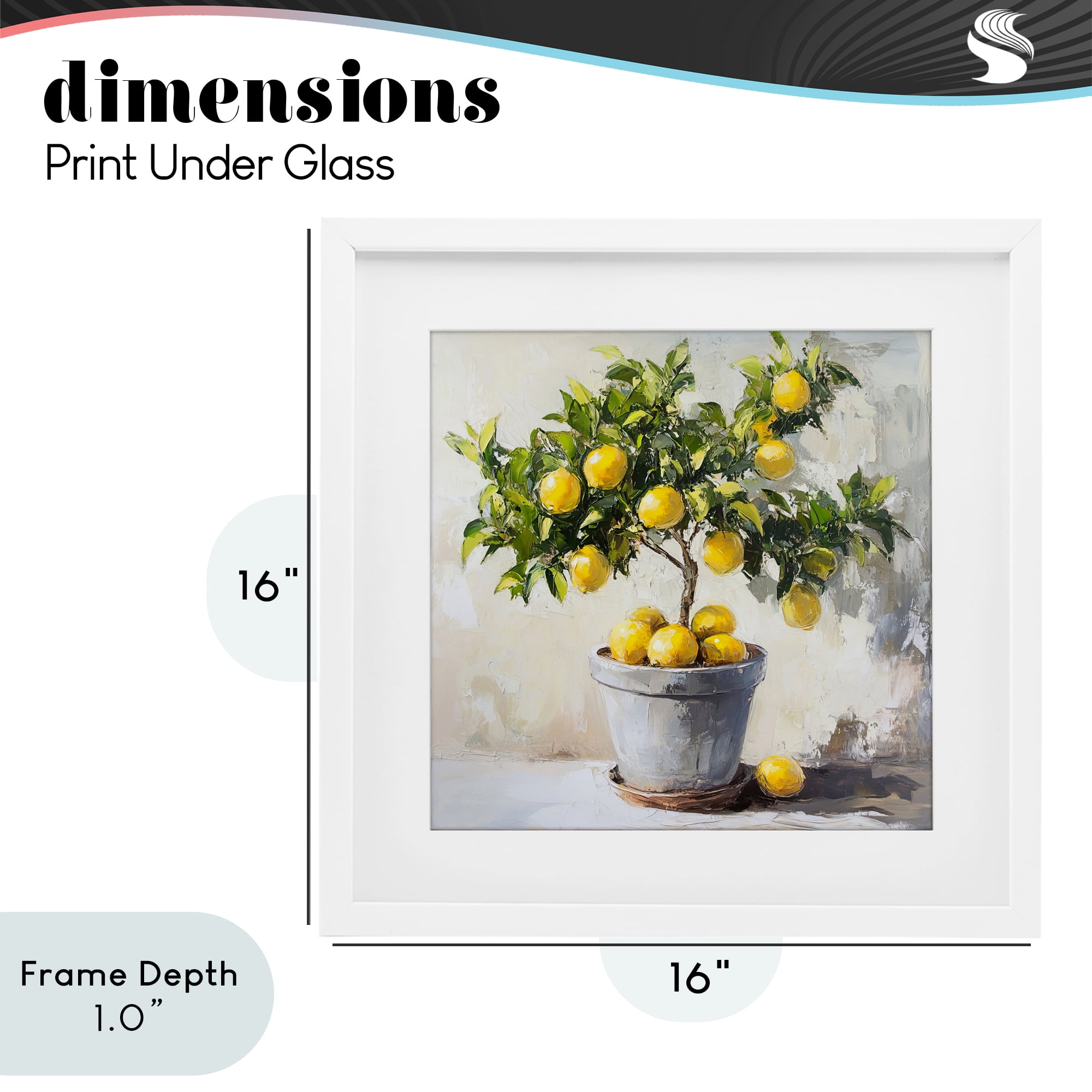 Stupell Industries Falling Lemon Tree White Framed Print Under Glass, design by Tina LeCour