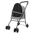 thumbnail image 6 of Xssm 4 Wheels Pet Stroller Dog Cat Pet Stroller,Lightweight Foldable Portable Compact Jogger Stroller Breathable and Visible Mesh for Small/Medium Pets (Black), 6 of 13