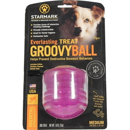 UPC: 0873199001260 | Starmark Pet Products 114130 Everlasting Treat Groovy Ball Dog Toy – Green Medium