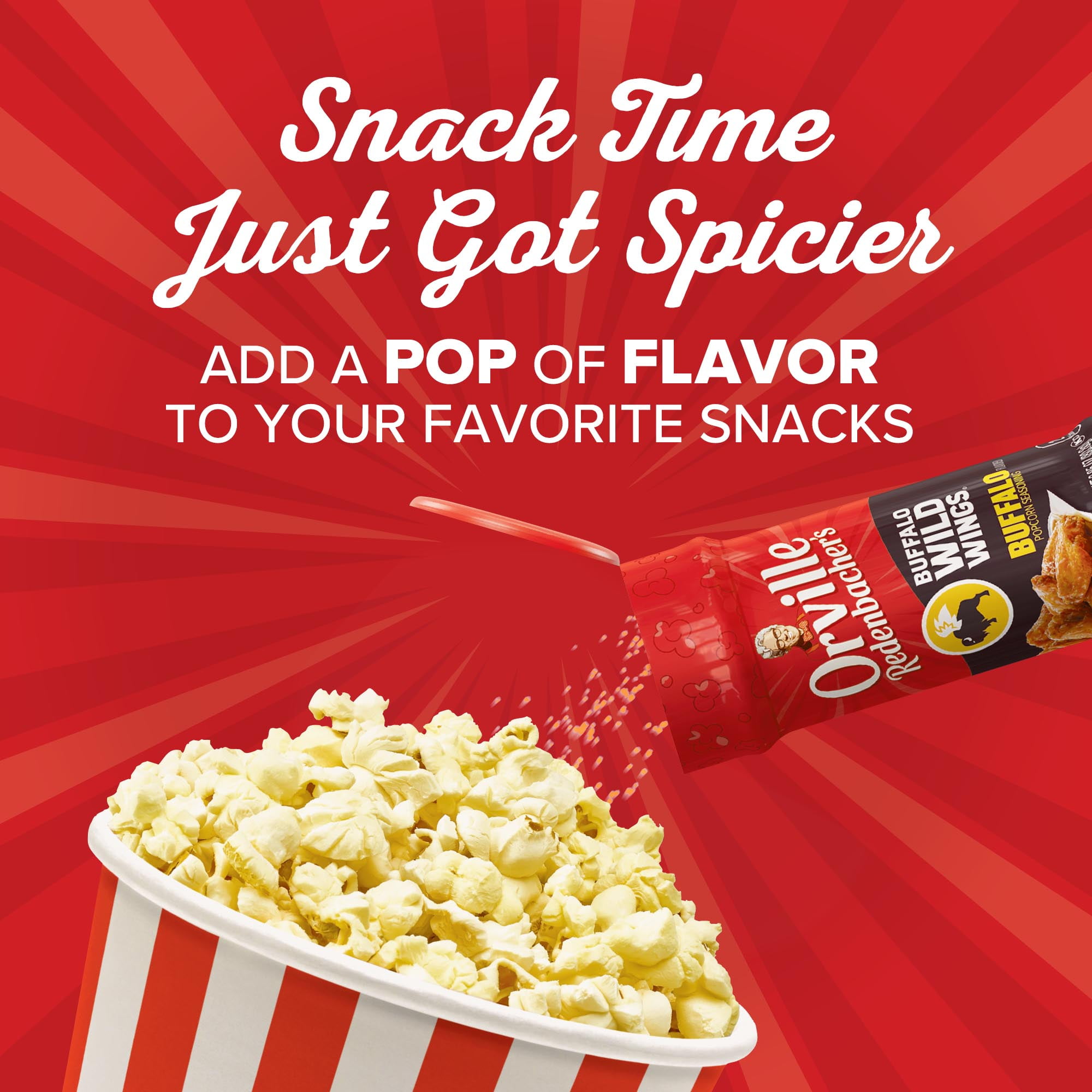 Orville Redenbacher's Buffalo Wild Wings Buffalo Sauce Flavored Popcorn Seasoning, 2.5 oz.