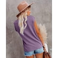 thumbnail image 2 of Tops de verano con mangas casquillo para mujer, camisetas sin mangas a la moda con encaje y cuello en V, camisas holgadas S-XXLPurpleLarge esquí esquí Gafas de esquí, 2 of 3