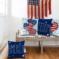 thumbnail image 5 of 4th of July Pillow Covers 18x18 inch Independence Throw Pillow Covers Memorial Day Patriotic Pillow Cases Red Blue America Freedom Heart Decor Cushion for Holiday Home Sofa Couch, 5 of 6