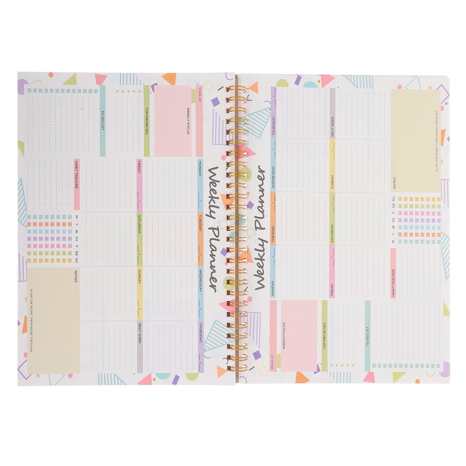 Nicehomfit Weekly Planner Notebook Undated Spiral Bound with Robust Material for Office and Home Use