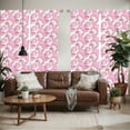 thumbnail image 2 of Ambesonne Nature Window Curtains, Mosaic Peony Flowers Art, Each 28" W x 63" L, Purple White and Beige, 2 of 5