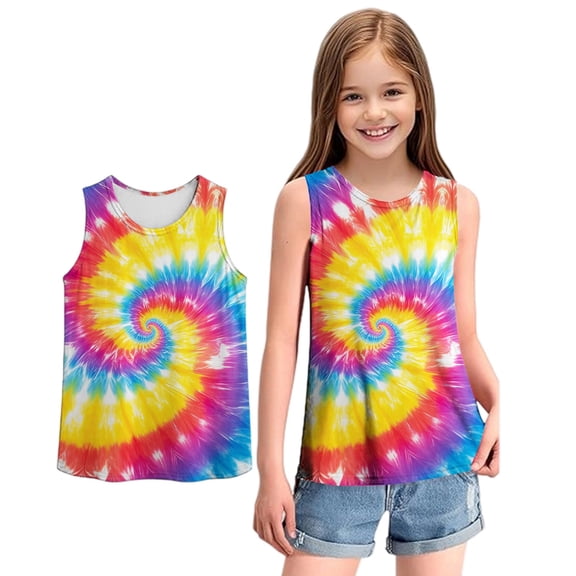 shoper Tank Tops Girls 10-12 Sleeveless Vacation Tops Fashion Casual Camisole Tops Baby Girl Summer Clothes