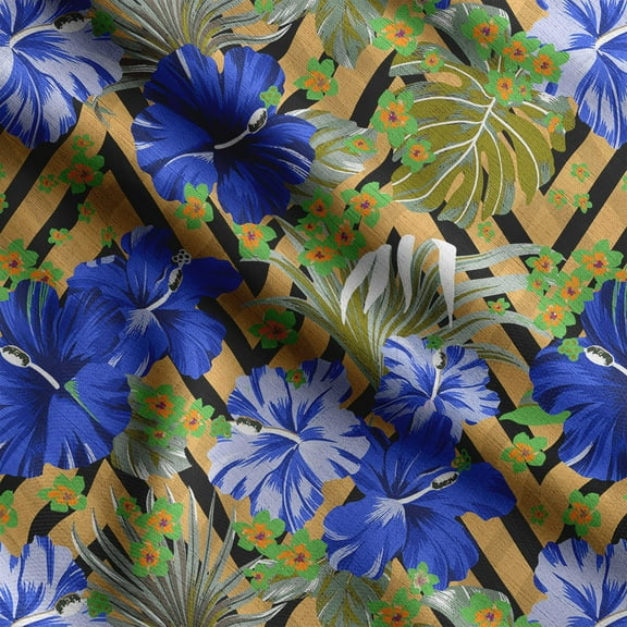 Soimoi Patchwork Print, Silk Fabric, Decor Sewing Fabric by The Yard 42 Inch Wide,Decorative Fabric for Shirts Suits Ties, Blue