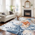 thumbnail image 2 of Blue Coastal Area Rugs 5'x7', Small Throw Rugs for Laundry Room Playroom, Summer Beach Starfish Weeping Eucalyptus Ombre Indoor Outdoor Rug Non-Slip Low Pile Carpet Runner Reversible Floor Mats, 2 of 8