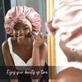 thumbnail image 3 of Satin Bonnet Silkes Bonnet För Sömn Dubbelskiktad Satin Fodrad Hår Bonnet Med Slips Bonnets För Kvinnor Naturligt Lockigt Hår, 3 of 4