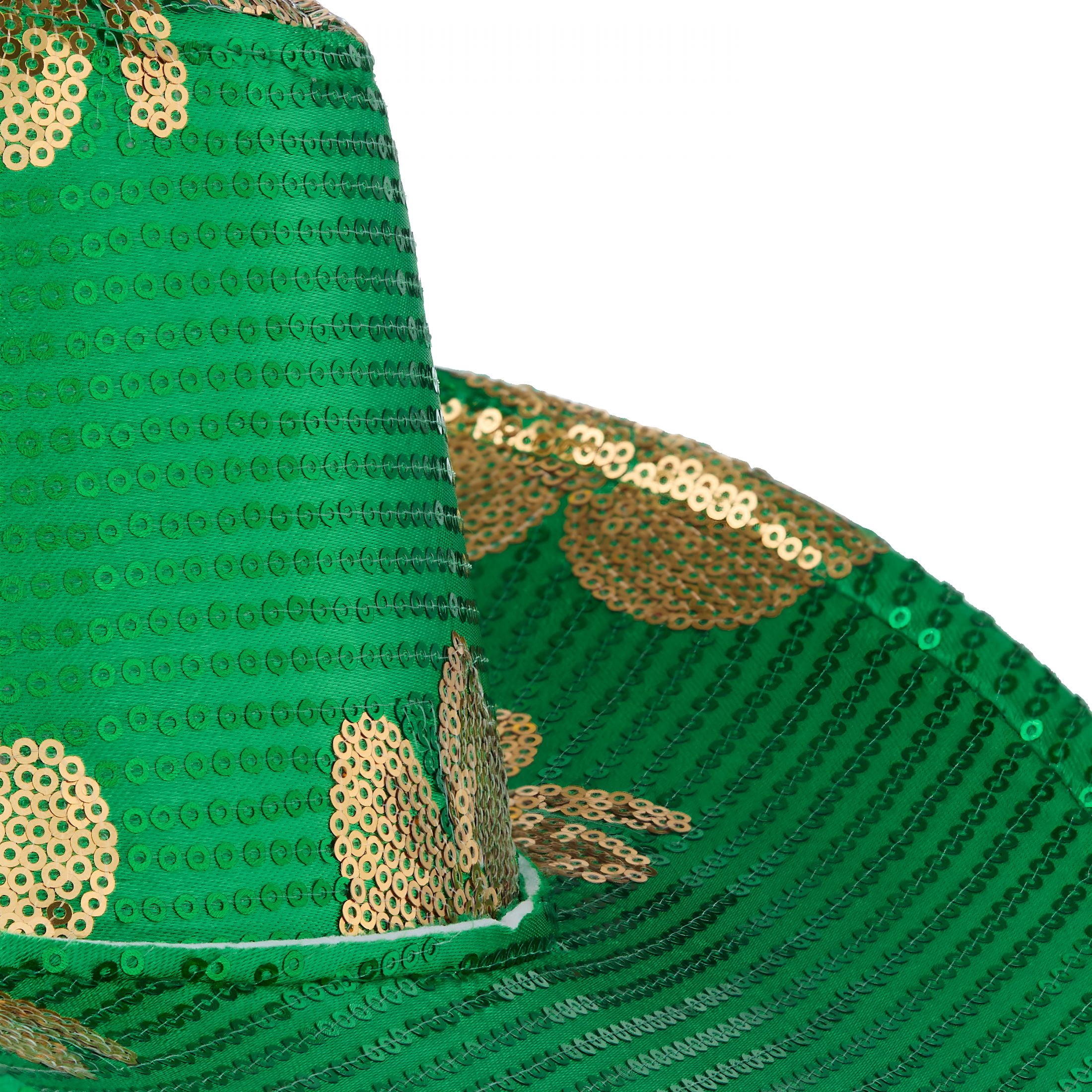 TELOLY 2026 New Green and Gold Sequin Cowboy Hat,St. Patrick'S Day Hat for Party,Parade,Festival,Costume,Celebration