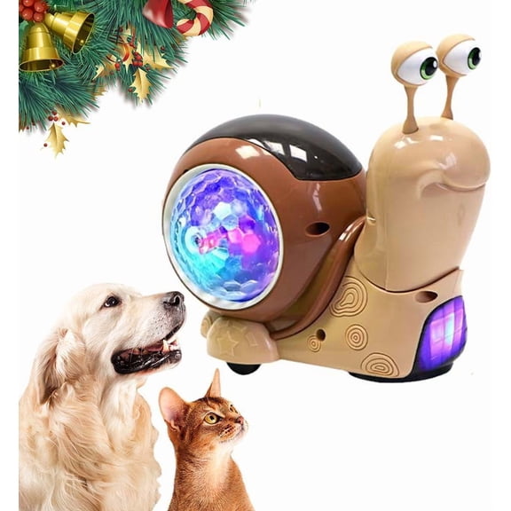 Auto-Sensing Snail Crawling Toy,2026 Dynamic LED Lights Music Interactive Toy, Fun Holiday & Birthday Gifts (Brown)