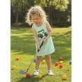 thumbnail image 2 of Argulvti Robe d'Été Débardeur pour Fillette Golf Nœud Broderie Rayé Sans Manches Col Rond Robe Ligne A, 2 of 7