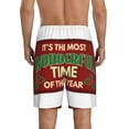 thumbnail image 3 of Daiia It's The Most Wonderful Time Of The Year Mens Woven Stretch Pajama Short,Short Pajama Pants-X-Large, 3 of 9