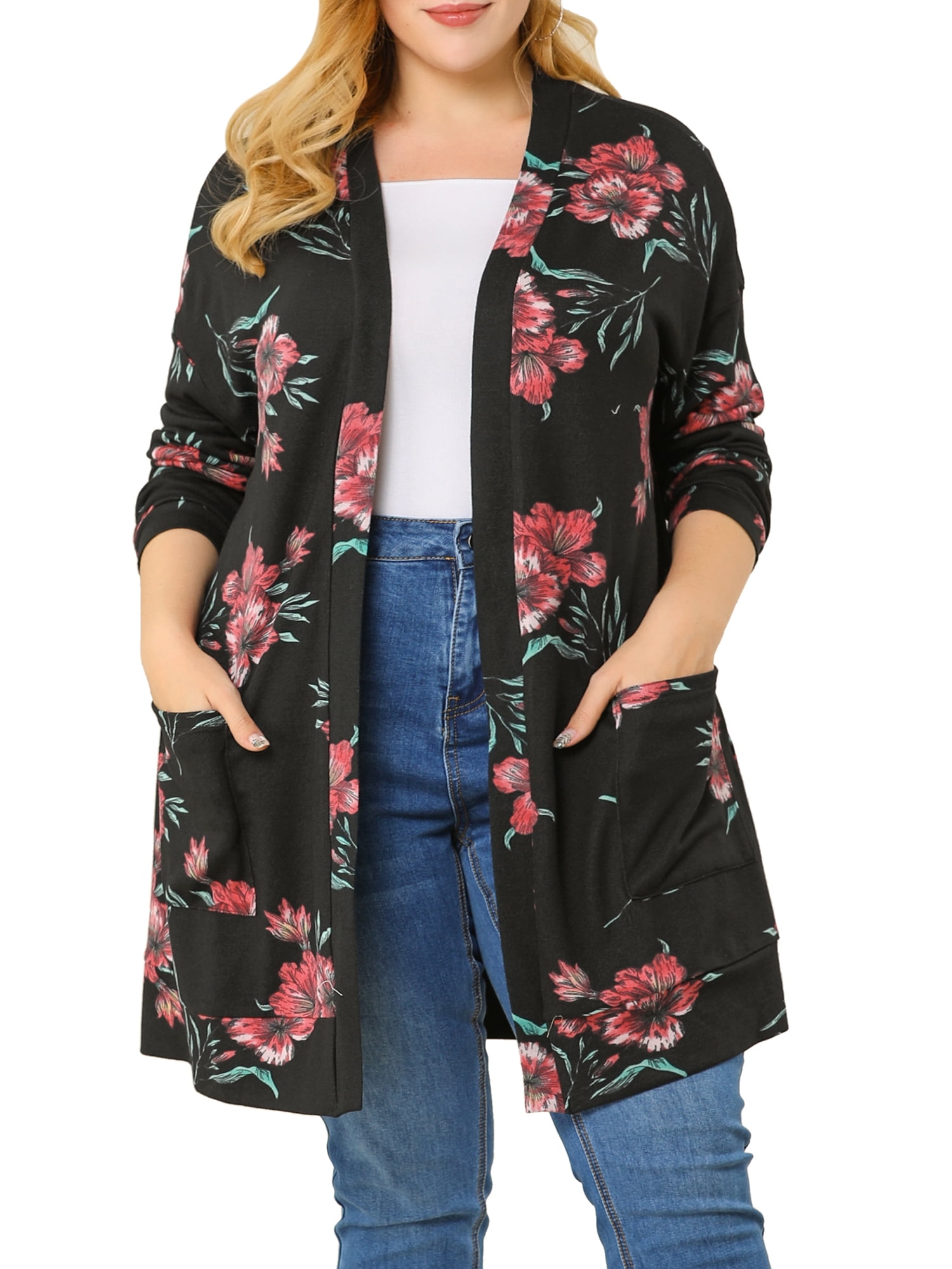 black floral cardigan