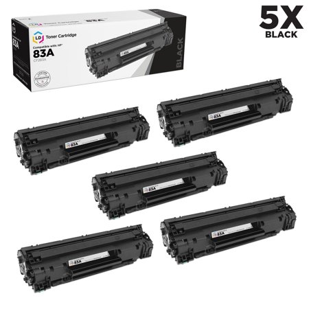 Ld compatible replacement laser toner cartridges for cf283a ( 83a) black (5 pack) for use in laserjet pro mfp m127fn  mfp m127fw  mfp m125nw & mfp m125rnw printers
